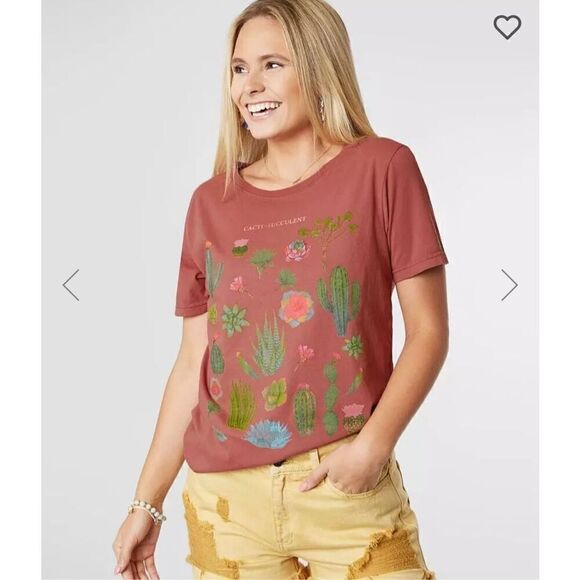 Project Karma Cacti Succulent T-Shirt Terracotta Size L - Picture 1 of 10